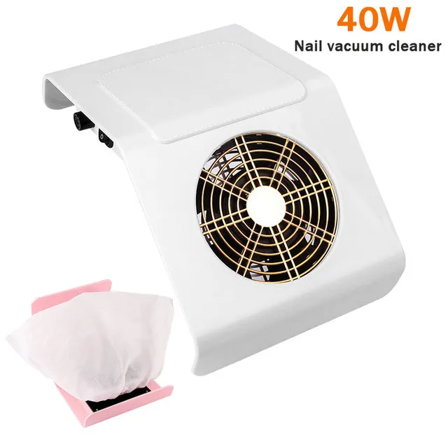 80W 110V/220V Nail Dust Collector Fan Strong Nail Vacuum Cleaner Manicure Machine Tools With Filter Salon Tools