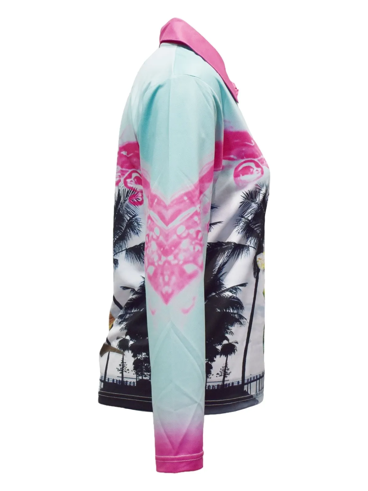Adult Long Sleeve Sun Safe Fishing Shirt - Pink Jetty