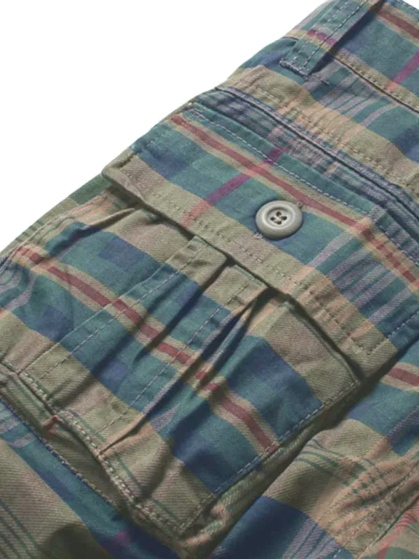 Cargo Shorts Men's Sweatpants Half Pocket Plaid Shorts