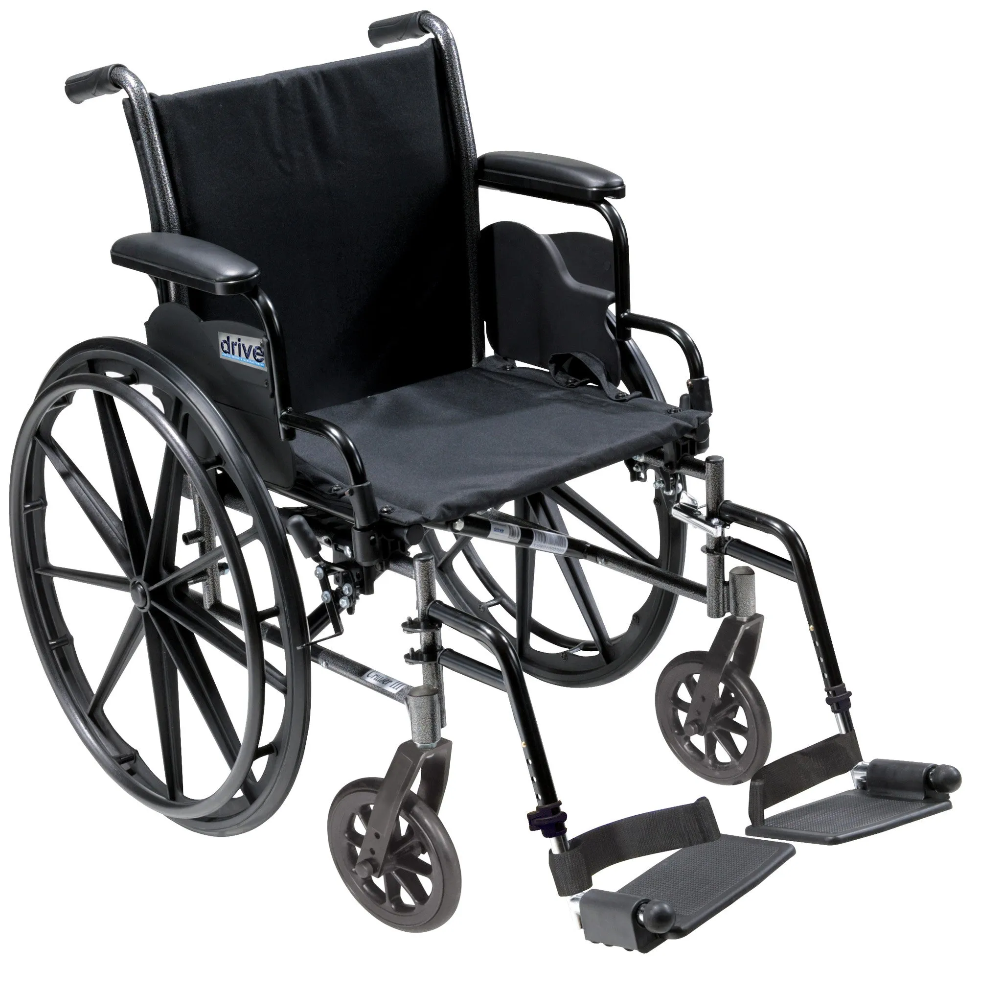 Cruiser III Light Weight Wheelchair with Flip Back Removable Arms, Desk Arms, Swing away Footrests, 16" Seat