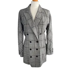 Escada Grey Prince of Wales Check Double Breasted Grey Jacket UK12