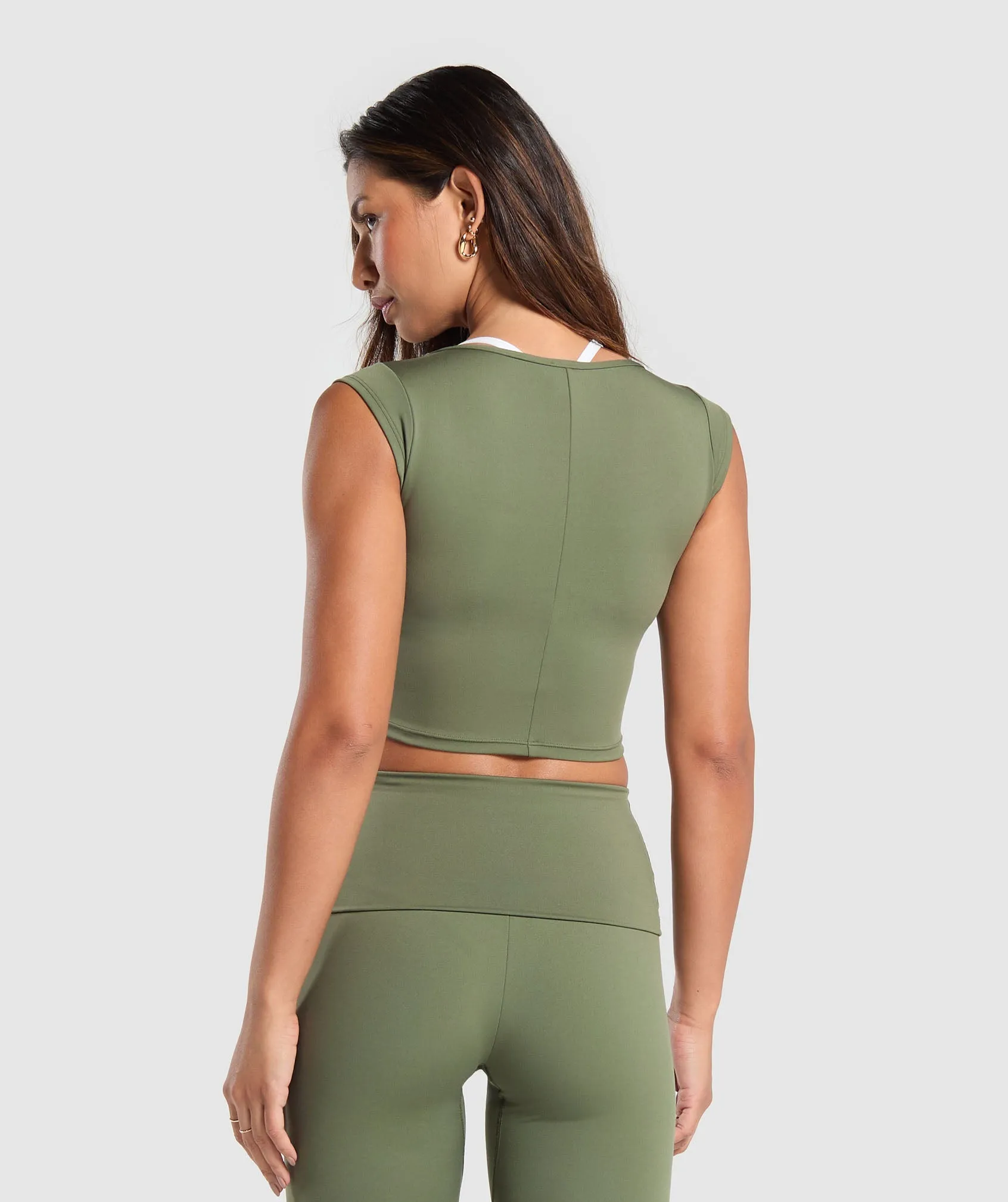 Gymshark Everyday C&S Trend Crop Top - Core Olive