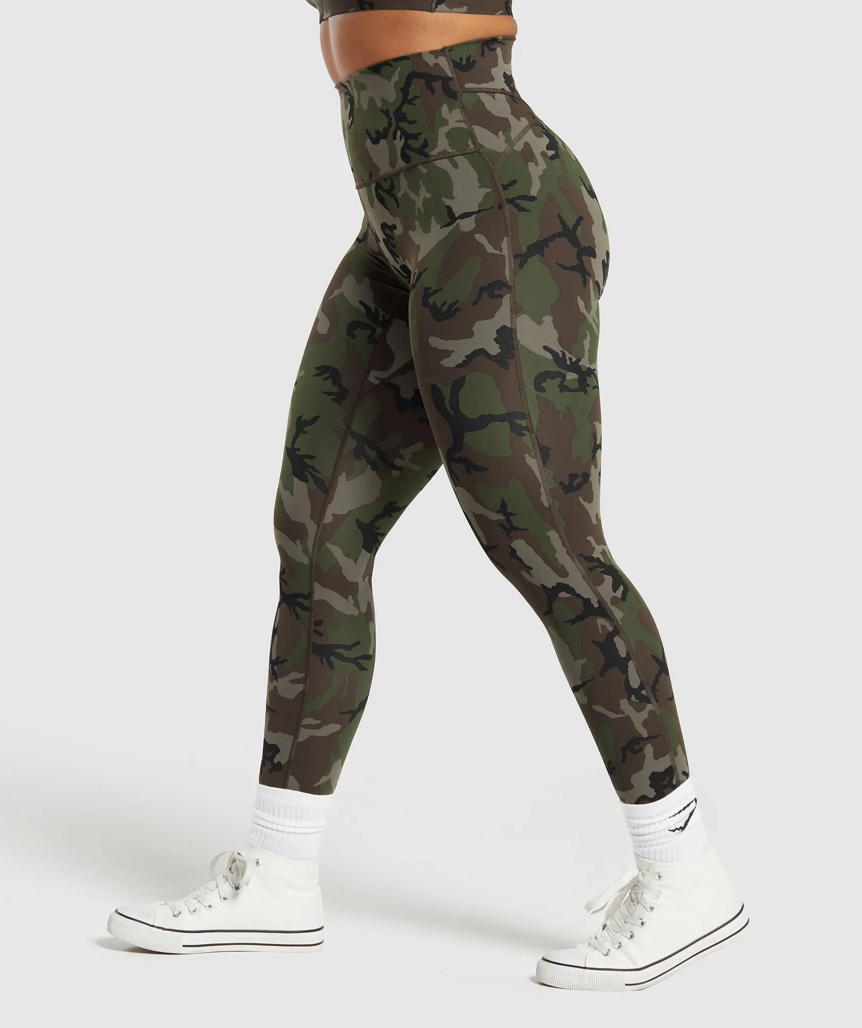 Gymshark Legacy Printed Regular Leggings - Archive Brown