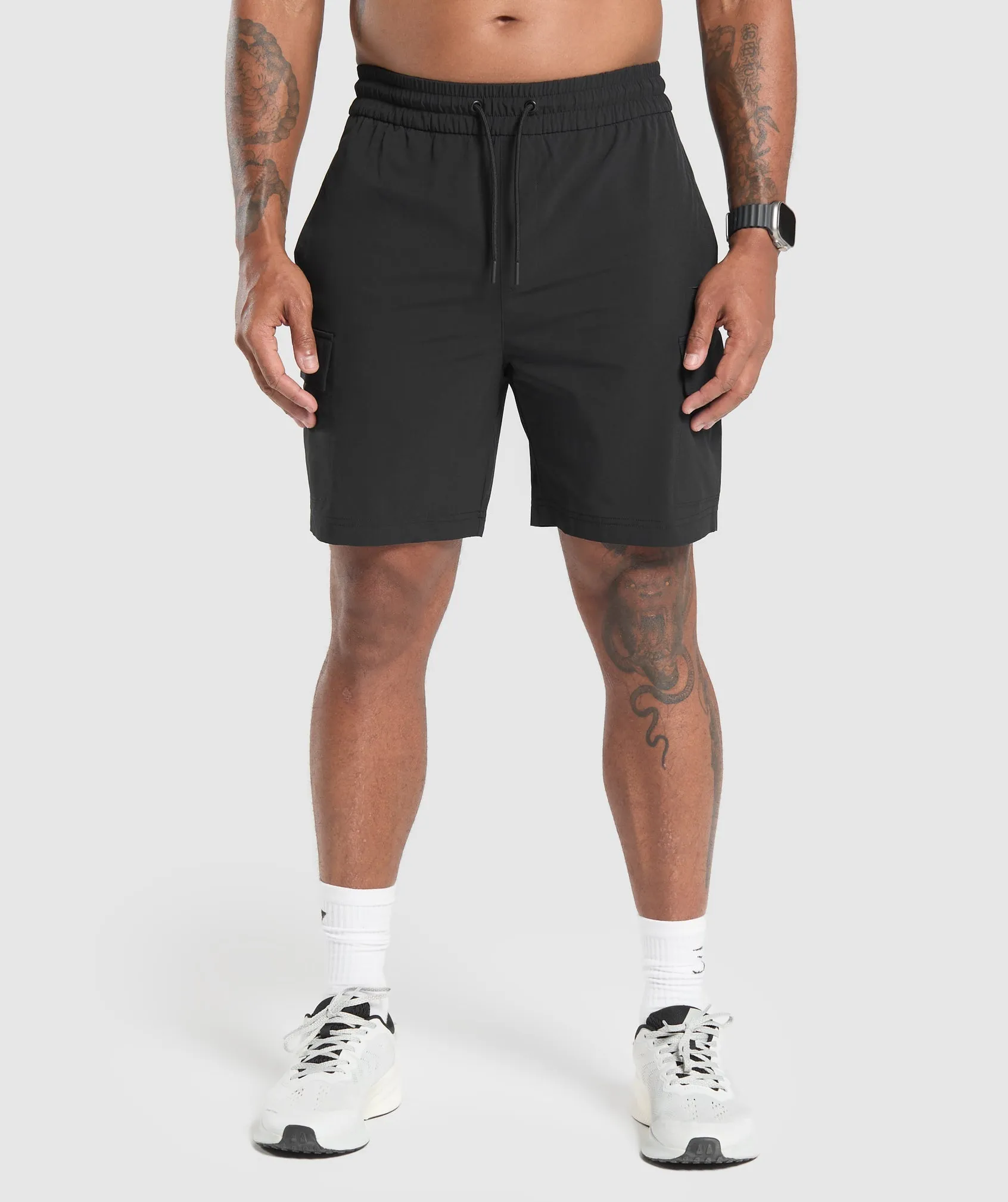 Gymshark Stretch Woven Cargo Shorts - Black