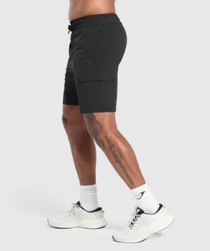 Gymshark Stretch Woven Cargo Shorts - Black