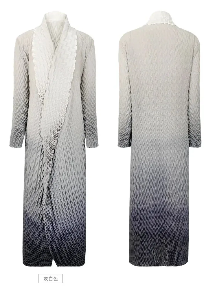 Miyake Pleated Gradient Duster Cardigan