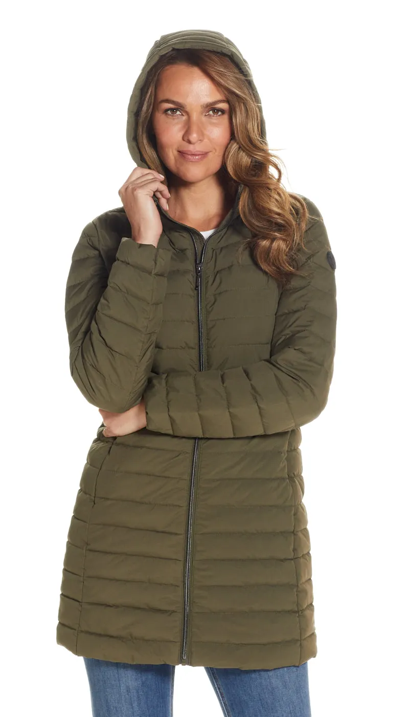 MODERN SHAPED PUFFER WITH STRETCH