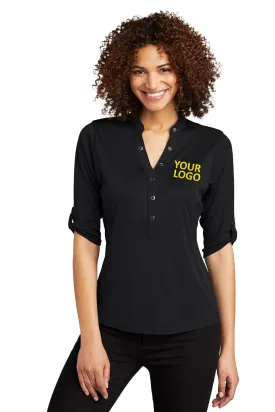 OGIO Ladies Crush Branded Henleys, Blacktop