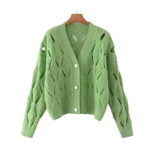 Pre Order:  Diagonal Slits Square Button Sweater